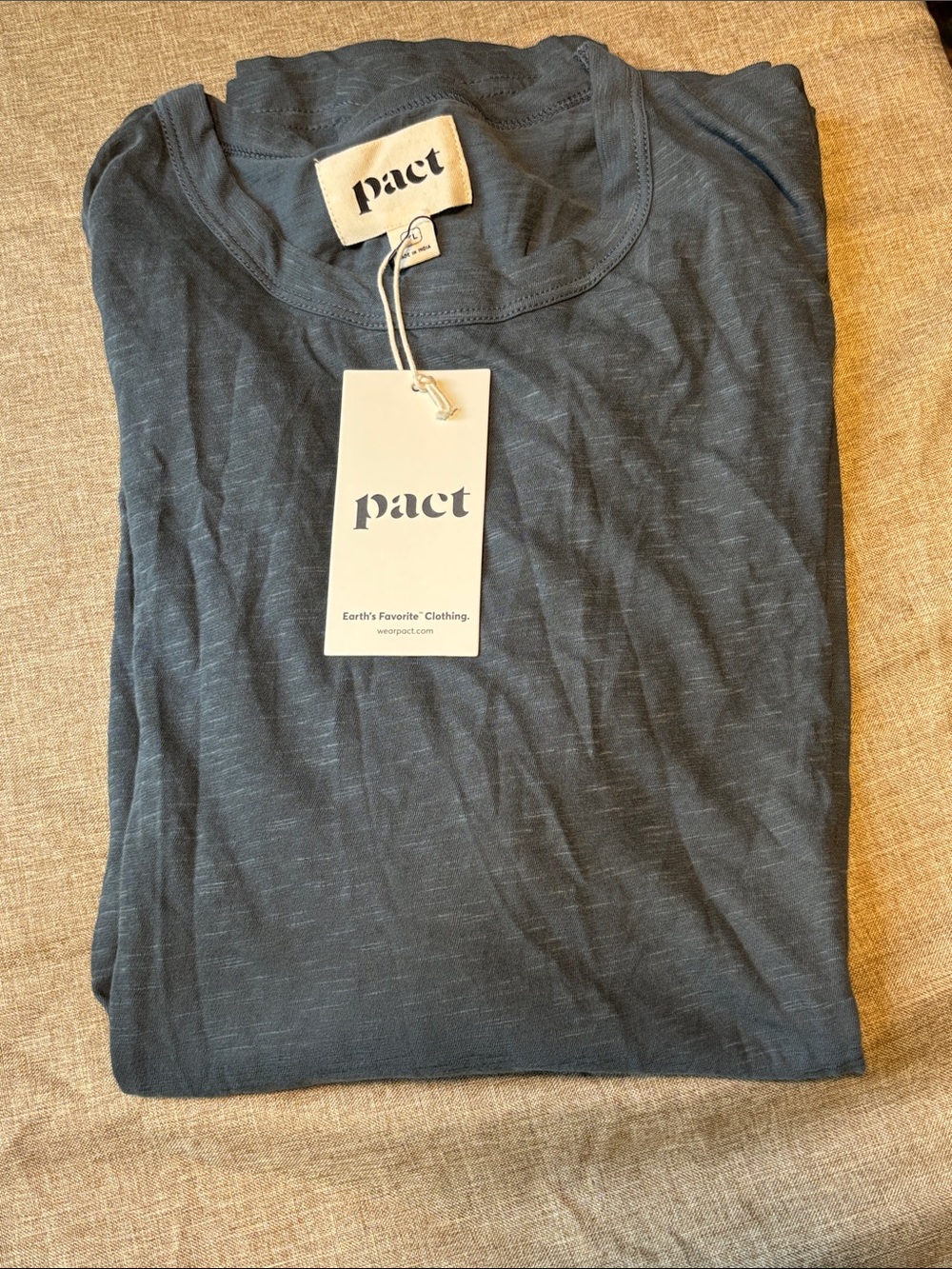Pact Men's Slate Blue Crewneck Short Sleeve Tee